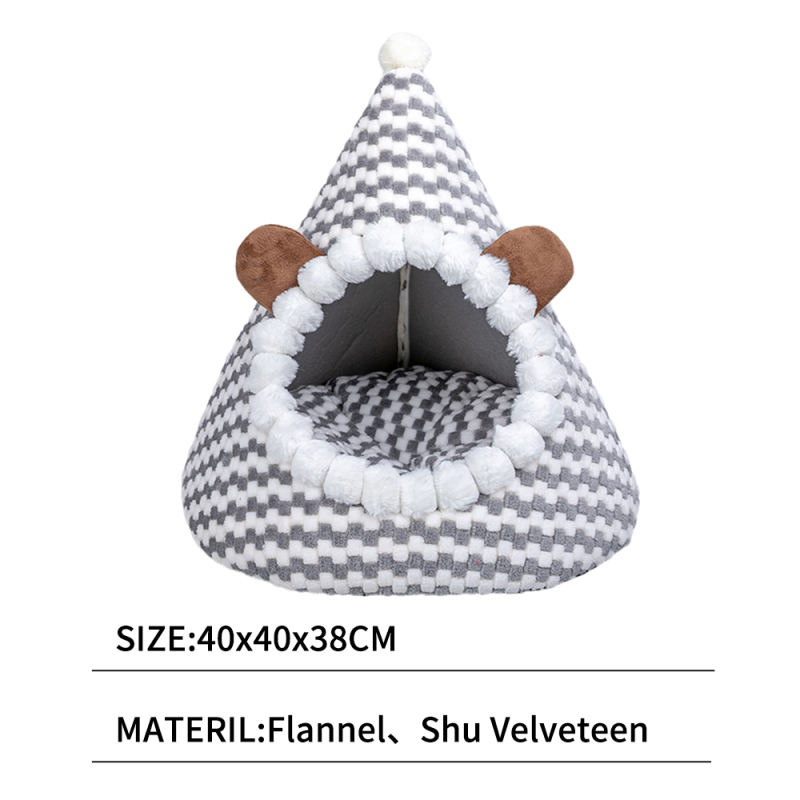 Manufacturer Wholesale Custom Logo Warm Cute Pet Product Cat House Bed