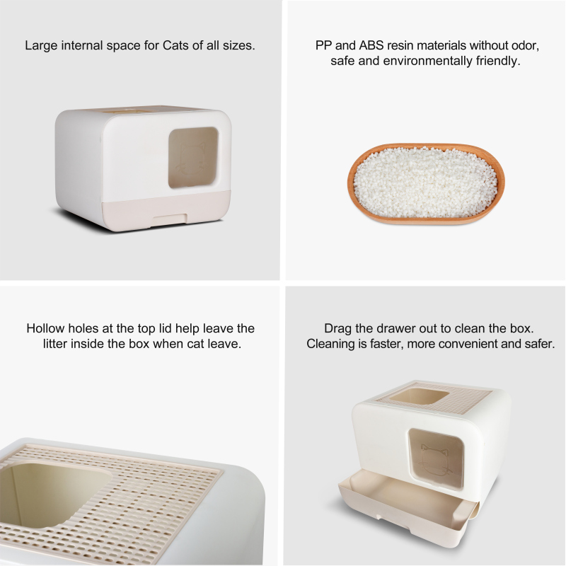 Wholesale manufacturer custom logo easy clean pp material plastic scoop included cat litter box