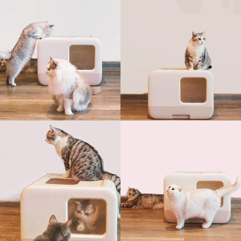 Wholesale manufacturer custom logo easy clean pp material plastic scoop included cat litter box