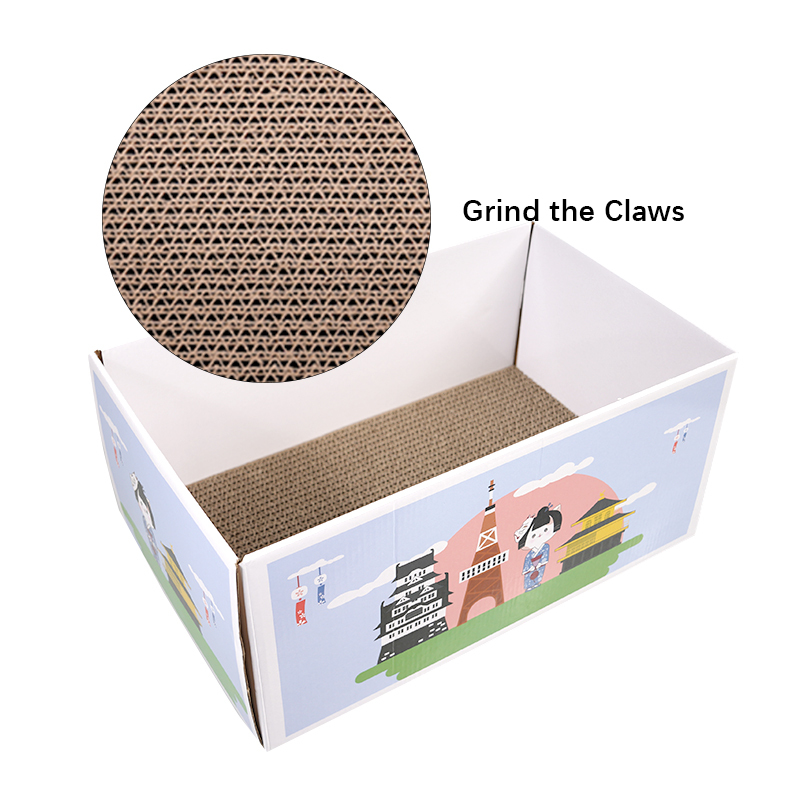 Manufacturer wholesale three design foldable cat corrugated scratcher cardboard