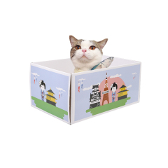 Manufacturer wholesale three design foldable cat corrugated scratcher cardboard
