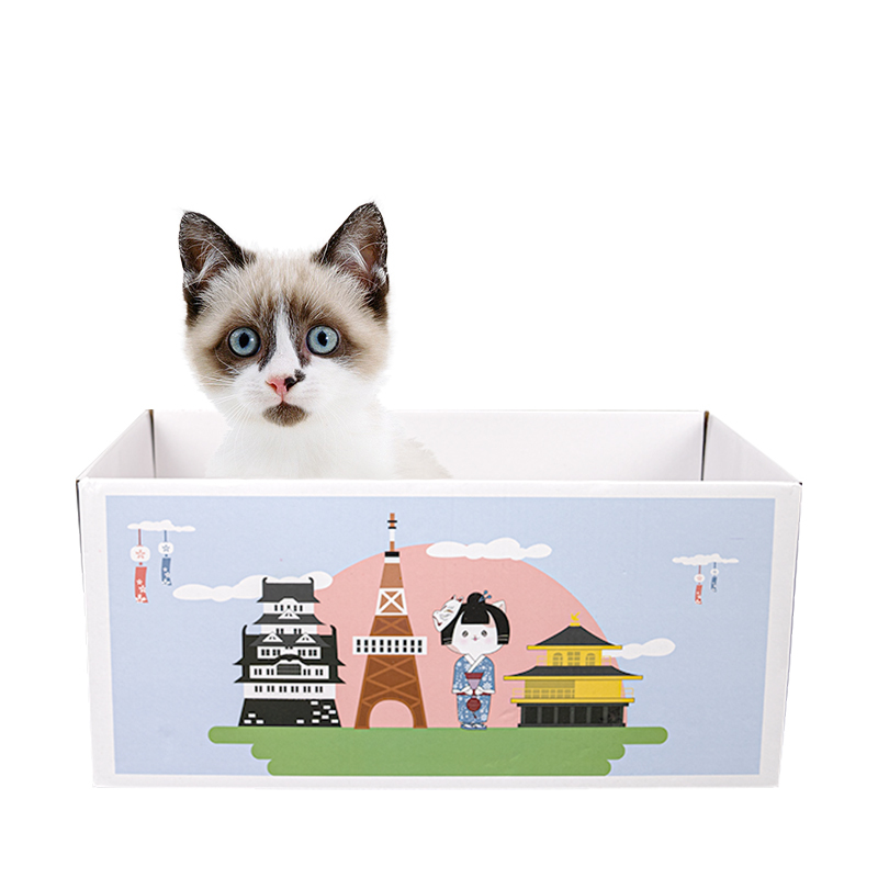 Manufacturer wholesale three design foldable cat corrugated scratcher cardboard