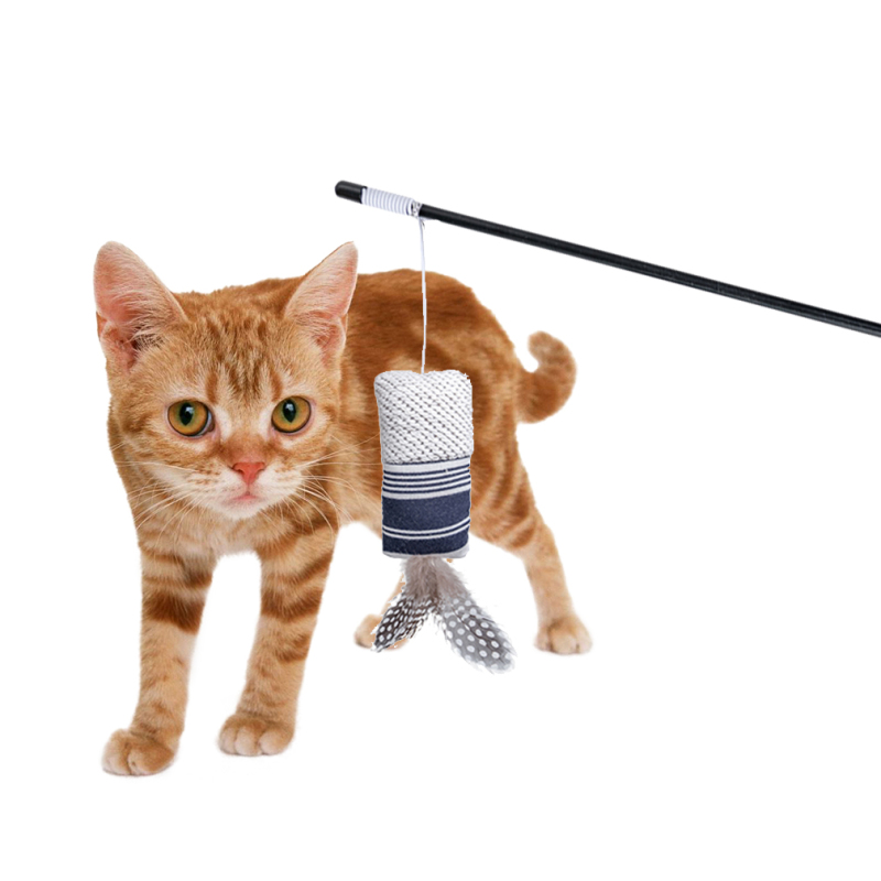 Manufacturer Wholesale Plush Feather Stick Cat Teaser Toys