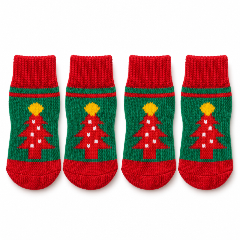 Wholesale Customized Christmas Non Slip Pet Dog Socks