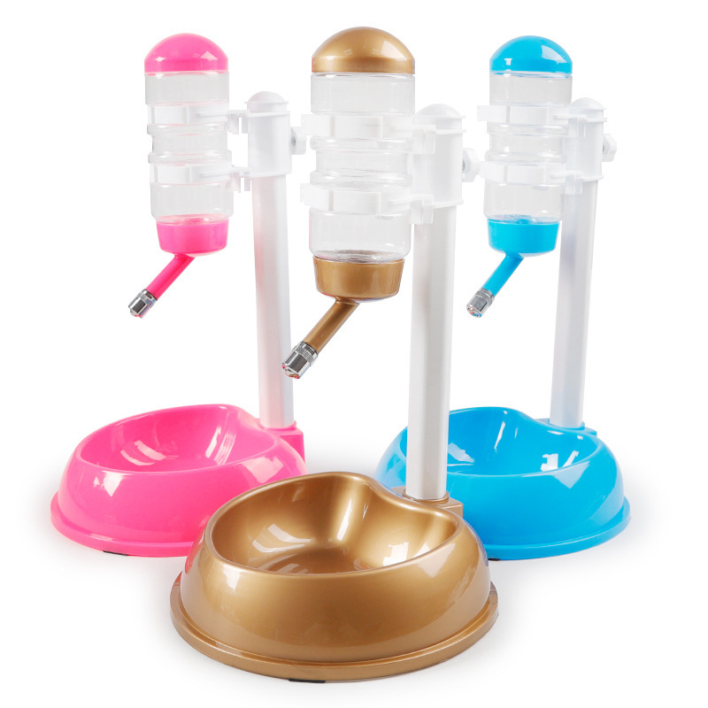 Manufacturer wholesale ABS detachable adjustable multi colors dog pet automatic drinker eat set