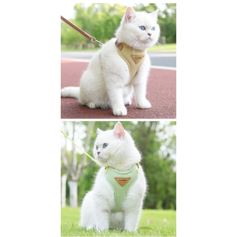 Wholesale Pet Product Supplier Breathable Mesh Leash Cat Harness Set