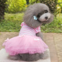 Manufacturer wholesale pink purple cotton small medium large pet dog dress hand made