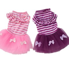 Manufacturer wholesale pink purple cotton small medium large pet dog dress hand made