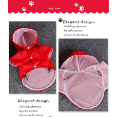 Manufacturer wholesale blue red yellow waterproof grid breathable pet dog raincoat for rainy use