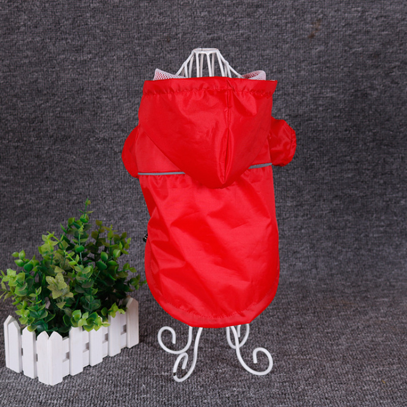 Manufacturer wholesale blue red yellow waterproof grid breathable pet dog raincoat for rainy use