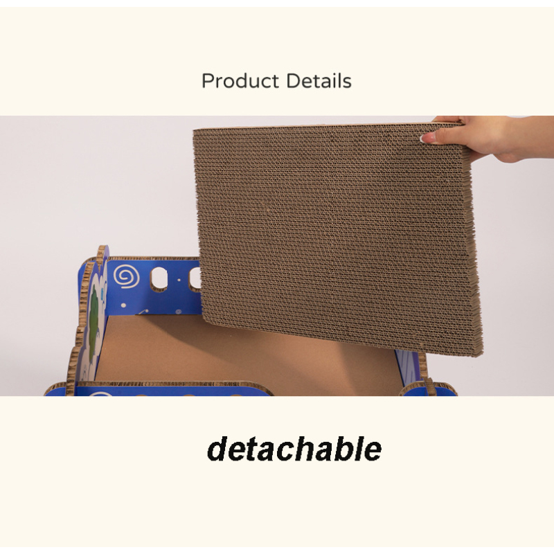 Manufacturer wholesale detachable corrugated paper cat scratcher board bed