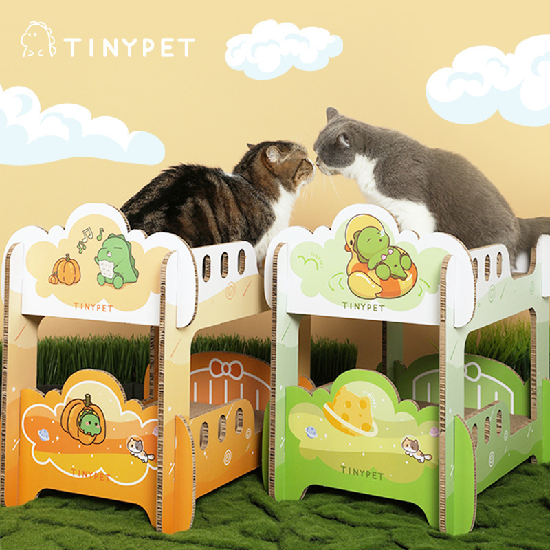 Manufacturer wholesale detachable corrugated paper cat scratcher board bed