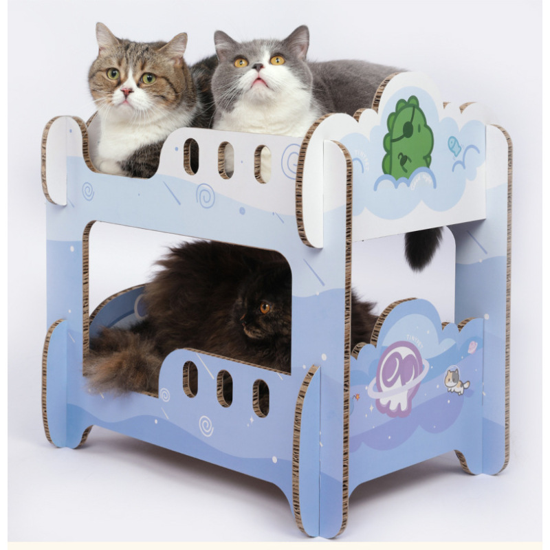 Manufacturer wholesale detachable corrugated paper cat scratcher board bed