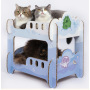 Manufacturer wholesale detachable corrugated paper cat scratcher board bed