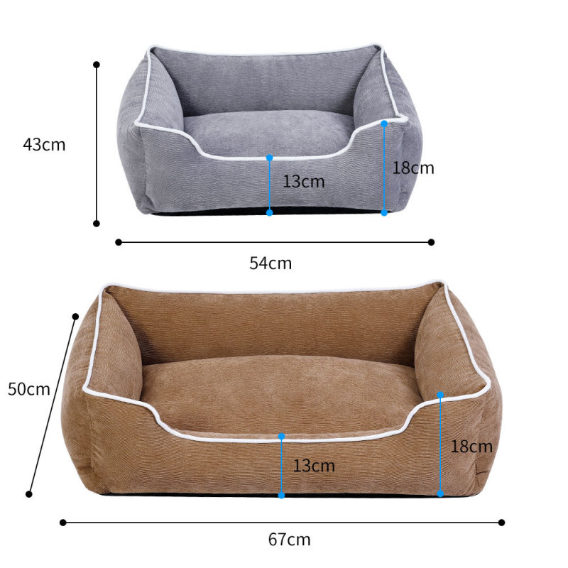 Manufacturer wholesale washable detachable non-slip bottom dog bed brown grey