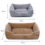 Manufacturer wholesale washable detachable non-slip bottom dog bed brown grey