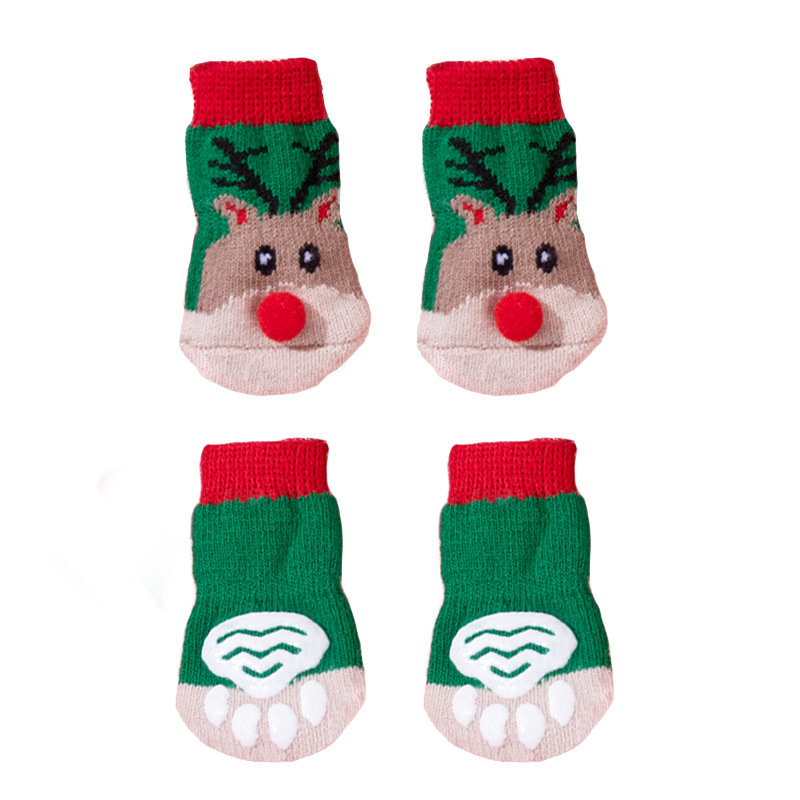 Wholesale Christmas Warm Anti Slip Pet Dog Cat Socks