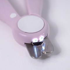 Manufacturer wholesale pink white blue battery dog nail clippers with led light
