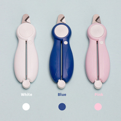 Manufacturer wholesale pink white blue battery dog nail clippers with led light