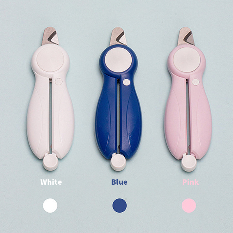 Manufacturer wholesale pink white blue battery dog nail clippers with led light