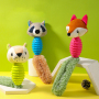 Manufacturer wholesale plush tpr dog chew toys frog fox squirrel
