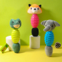 Manufacturer wholesale plush tpr dog chew toys frog fox squirrel