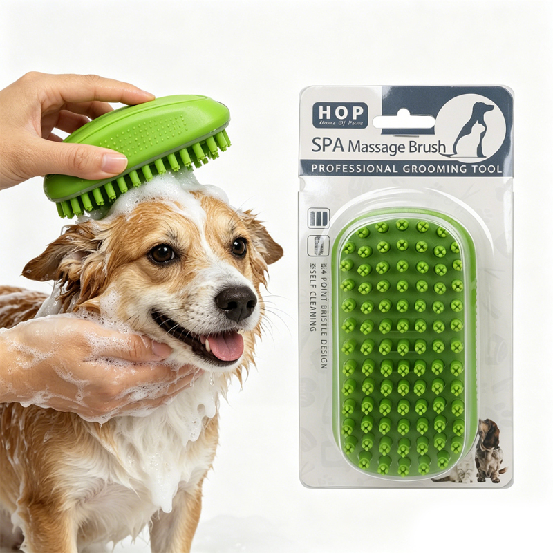 Wholesale Soft TPR Grooming Cat Dog Bath Brush
