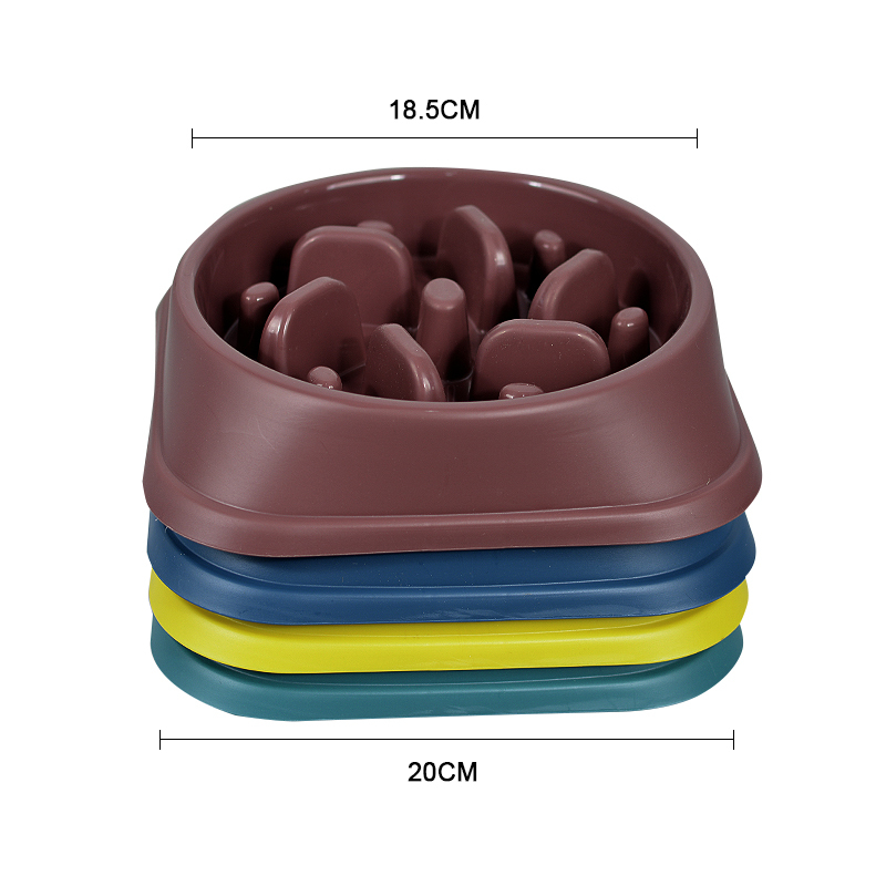 Manufacturer wholesale packed in color box portable plastic slow feeder dog bowl