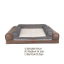 Manufacturer wholesale custom logo grey brown dog sofa bed orthopedic foam