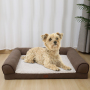 Manufacturer wholesale custom logo grey brown dog sofa bed orthopedic foam