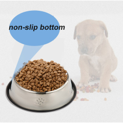 Manufacturer Wholesales custom logo non slip bottom dog pet bowl stainless steel