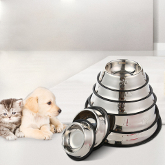 Manufacturer Wholesales custom logo non slip bottom dog pet bowl stainless steel