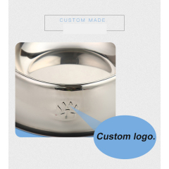 Manufacturer Wholesales custom logo non slip bottom dog pet bowl stainless steel