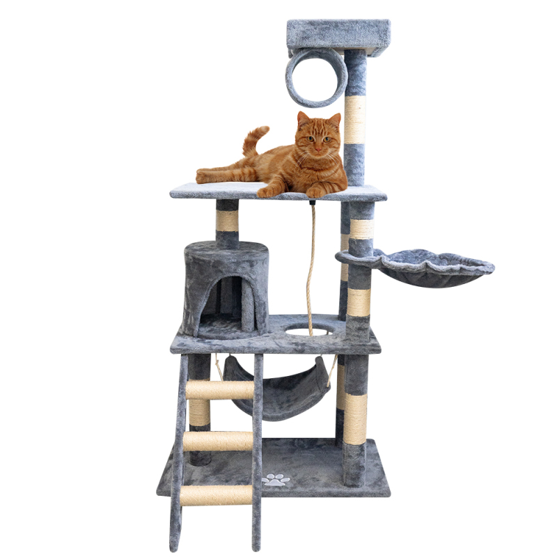 Manufacturer Wholesale Sisal Grey Pet Product Cat Tree Tower