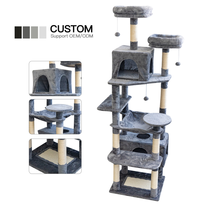Manufacturer Wholesale Sisal Grey Large Big Pet Product Cat Tree Tower
