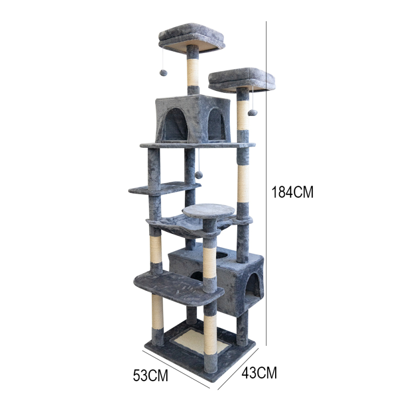 Manufacturer Wholesale Sisal Grey Large Big Pet Product Cat Tree Tower