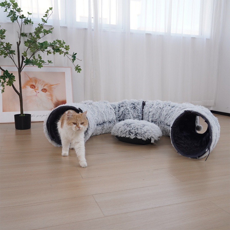Manufacturer Wholesale Plush Foldable Collapsible Cat Tunnel