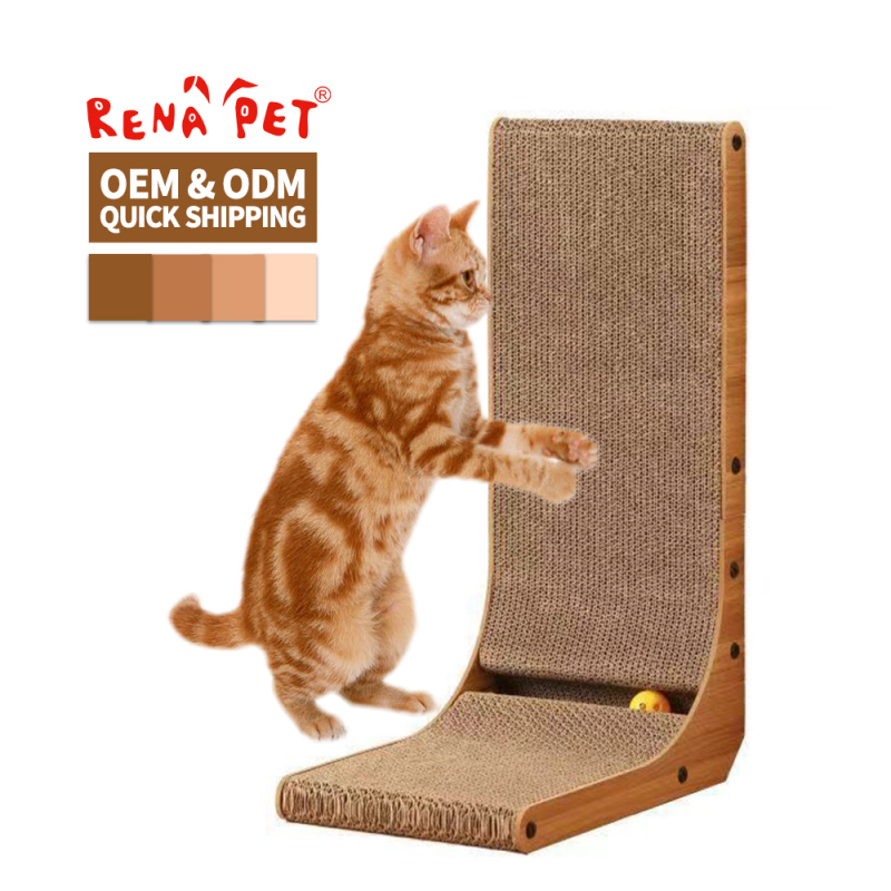 Manufacturer Wholesale L Shape Corrugated Cardboard Cat Scratcher Board