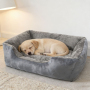 Manufacturer Wholesale Custom Logo Plush Comfortable Anti-slip Bottom Cat Dog Bed Calming