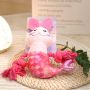 Manufacturer wholesale mermaid shape short plush squeaky dog chewing toy