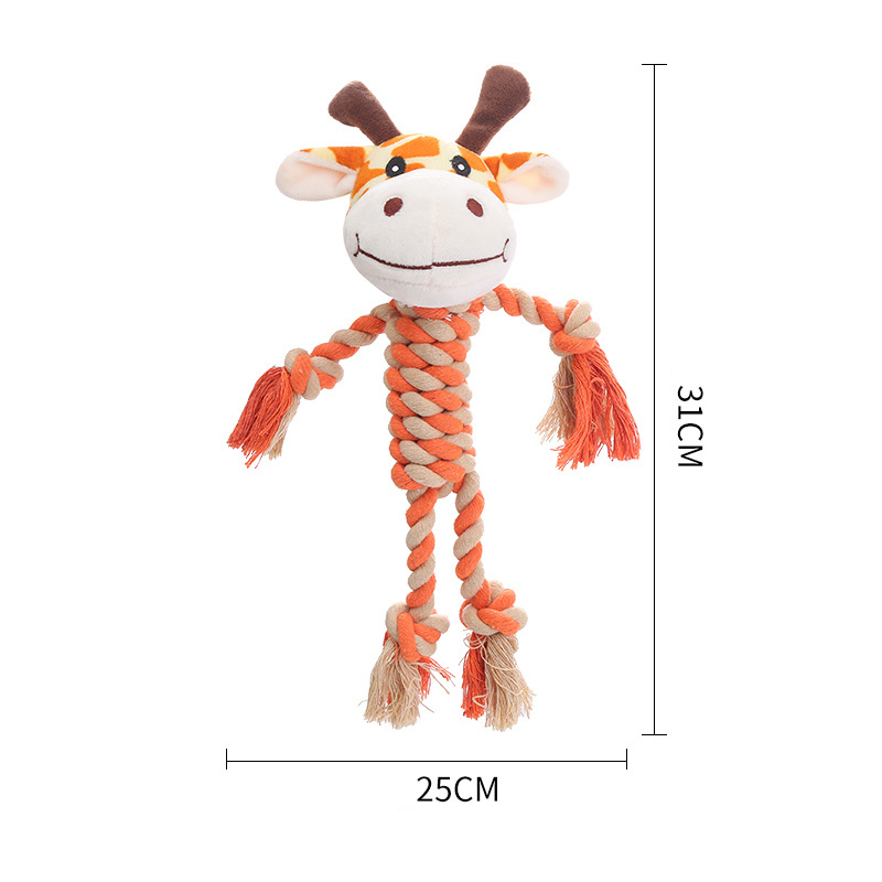 Wholesale Cute Design Chew Squeaky Pet Dog Plush Rope Toys