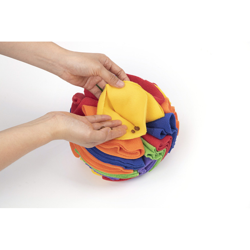 Manufacturer wholesale multi-colors chew dog snuffle plush ball toy