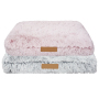 Manufacturer wholesale memory foam pink grey warm dog plush cushion bed