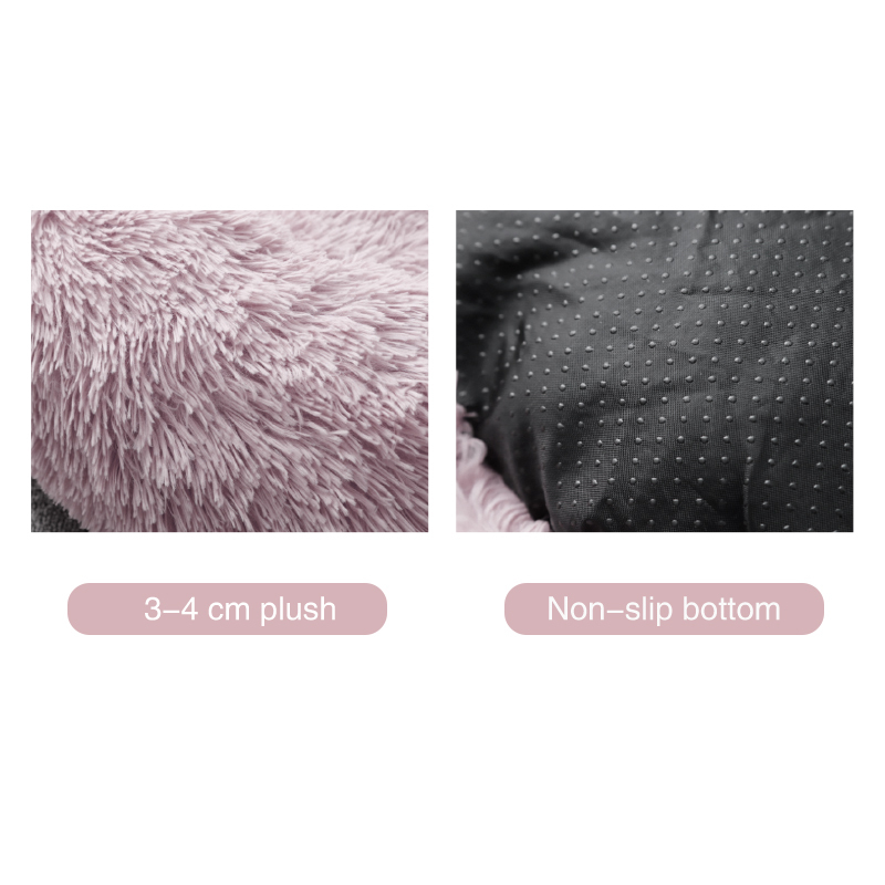 Manufacturer wholesale memory foam pink grey warm dog plush cushion bed