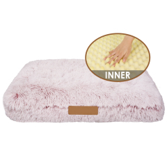 Manufacturer wholesale memory foam pink grey warm dog plush cushion bed