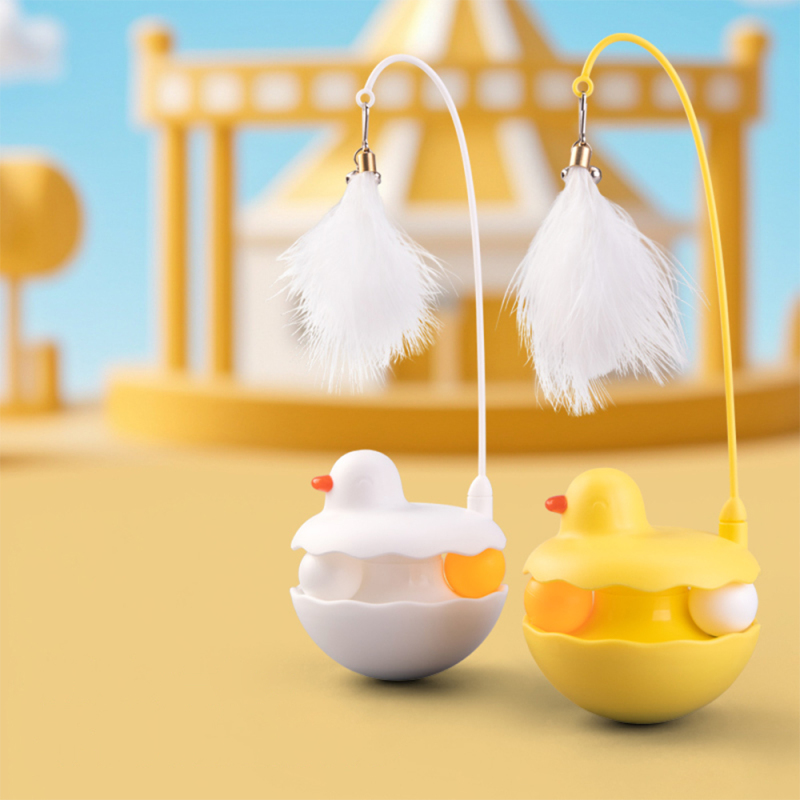 Wholesale Detachable Feather Interactive Pet Supplier Cat Tumbler Toy