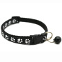 Manufacturer wholesale multi-colors paw print adjustable nylon cat dog collar with bell