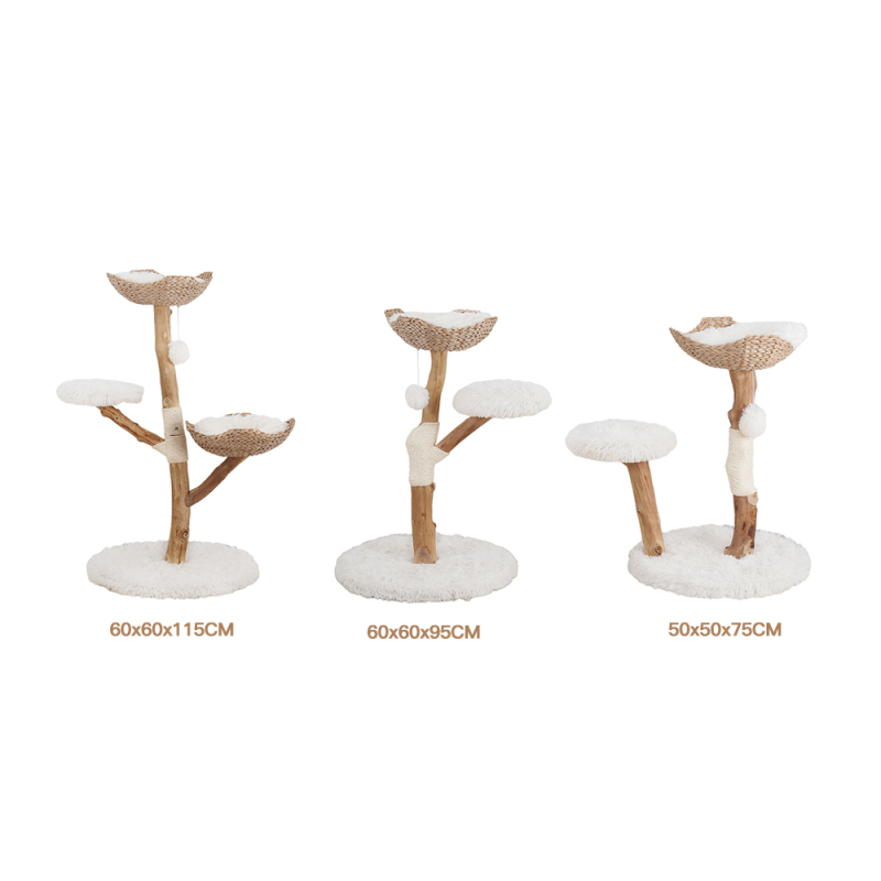 Manufacturer Wholesale Rattan Weaving Natural Cat Tree Real Wood
