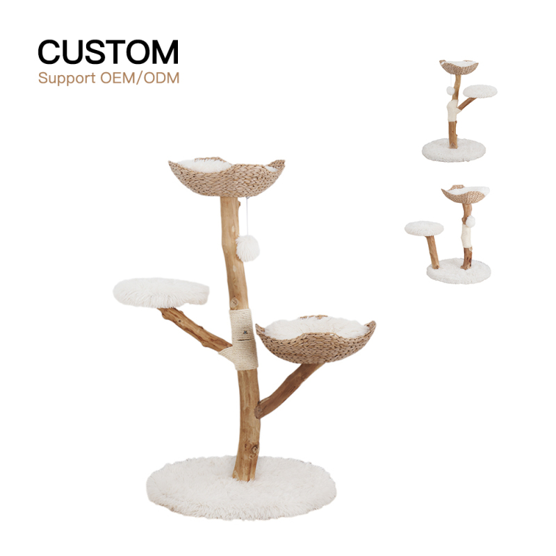 Manufacturer Wholesale Rattan Weaving Natural Cat Tree Real Wood
