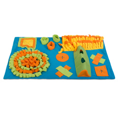 Manufacturer wholesale foldable blue beige dog snuffle training feed mats